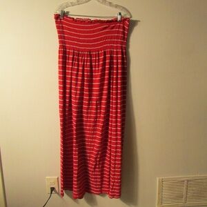 Just Love Red striped strapless maxi Dress